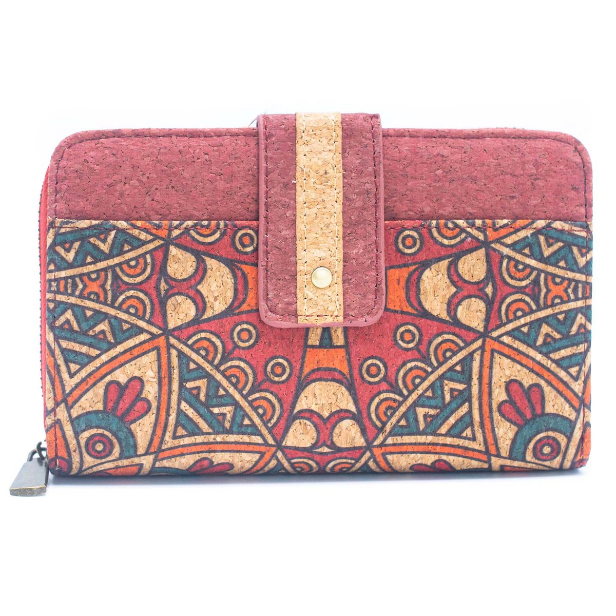 Ganz aus Kork. Farbiges Kork-Quadrat-Mini-Kork-Portemonnaie – BAG-2221