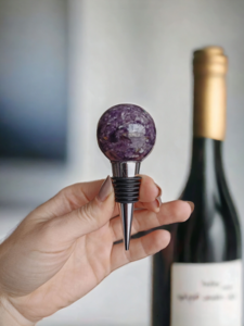 Wine stopper ball Amethyst