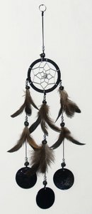 Dreamcatcher 6 cm, "mit Muscheln" schwarz
