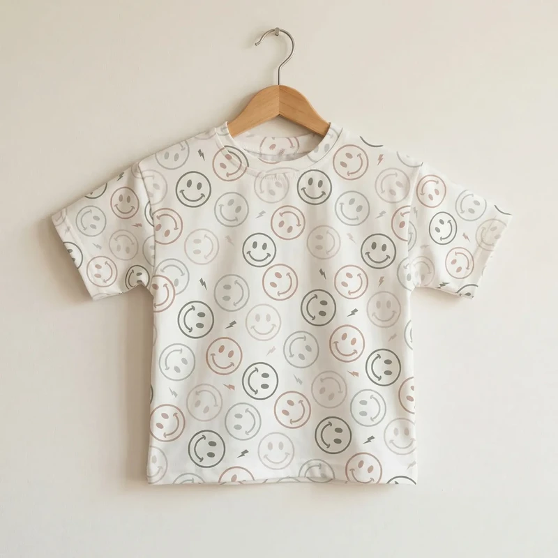 T-shirt per bambini con stampa di smiley
