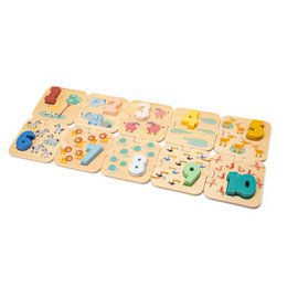 Holz-Zahlenpuzzle Safari