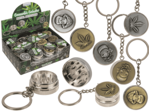 Metall-Schlüsselanhänger, Cannabis-Grinder,