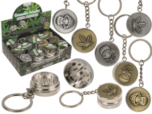 Metall-Schlüsselanhänger, Cannabis-Grinder,