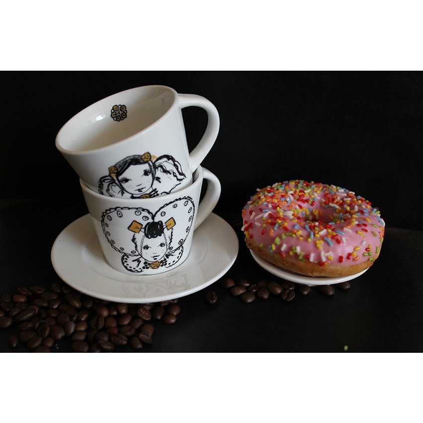 Taza y plato de café Zeeland girls