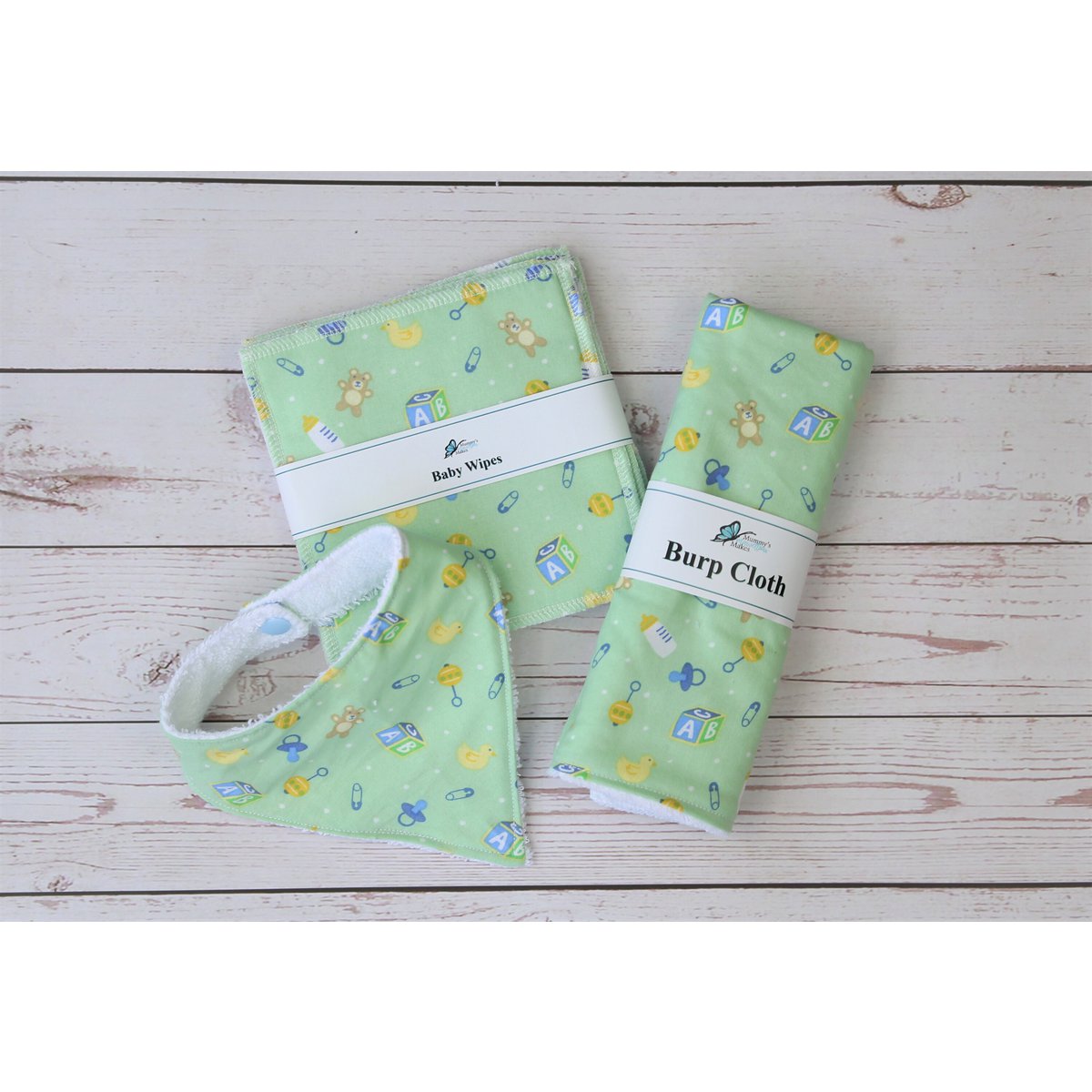 New Baby Gift Set, Eco Gift Set, Baby Bib, Reusable Baby Wipes, Burp Cloth, New Mum Gift, Dribble Bib