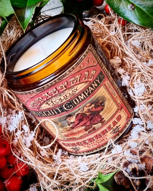 Gingerbread Christmas Candle Vintage Vegan