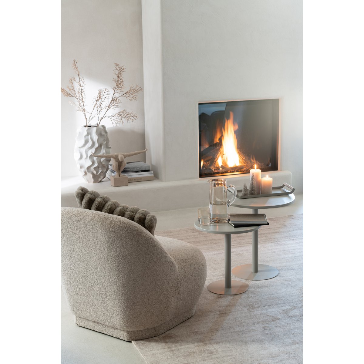 J-Line decoratie Sporter - marmer - polyresin - beige -large