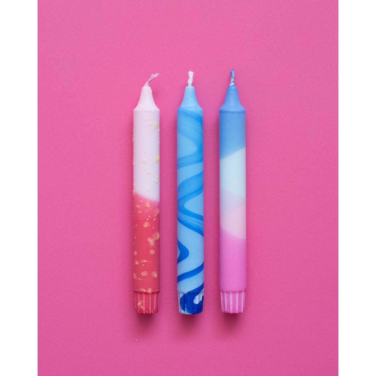 3-pack Taper Candles Summer Blue