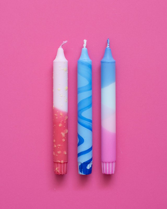 3-Pack-Verjüngungskerzen Sommerblau