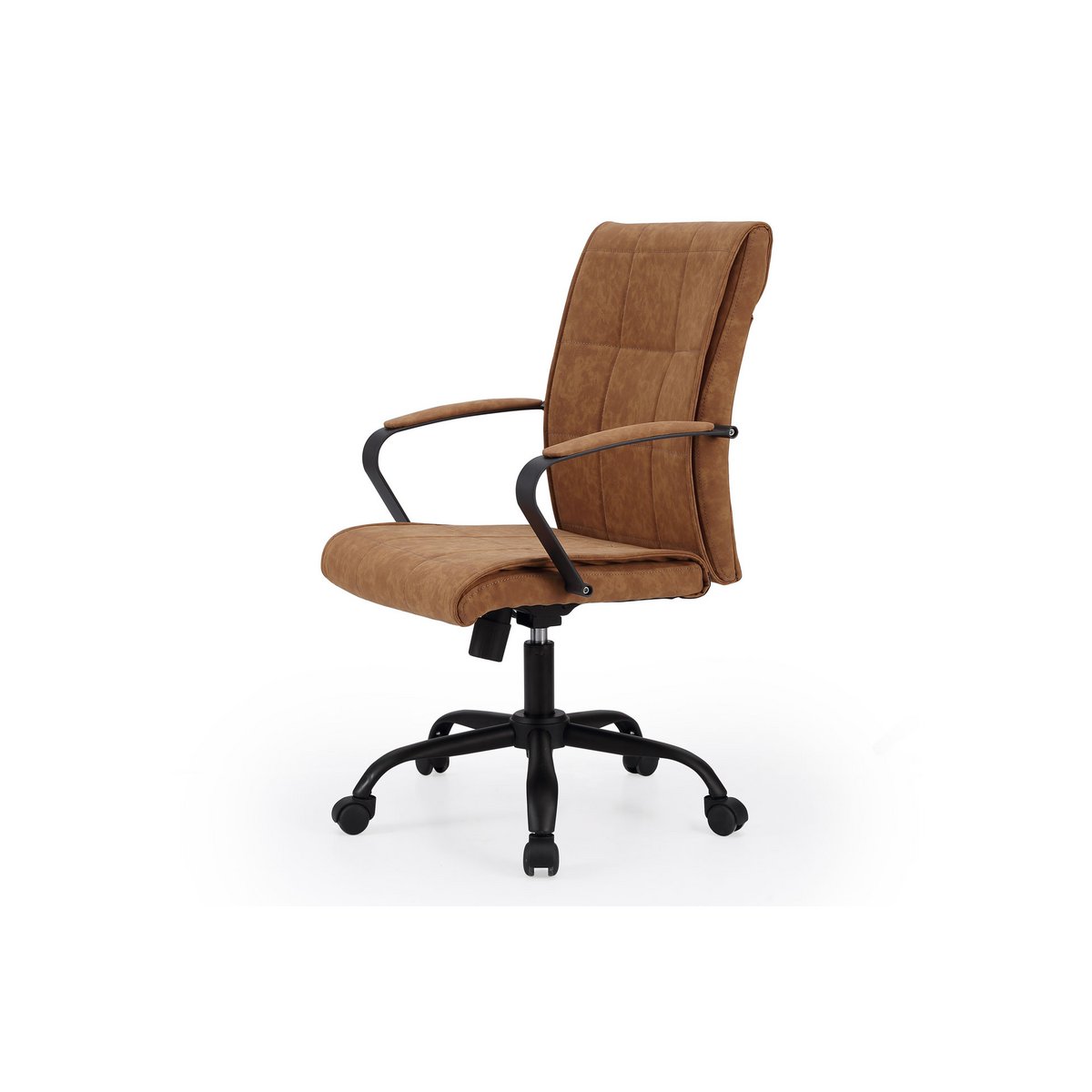 COLONIAL OFFICE ARMCHAIR CAMEL CUIR / BLACK. OK1308 (8444)