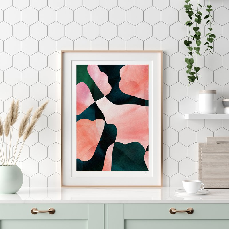 Watercolour Shells Abstract Art Print
