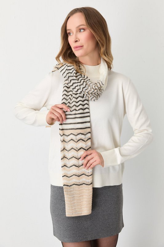 Cybele Shawl Ecru-Beige-Black