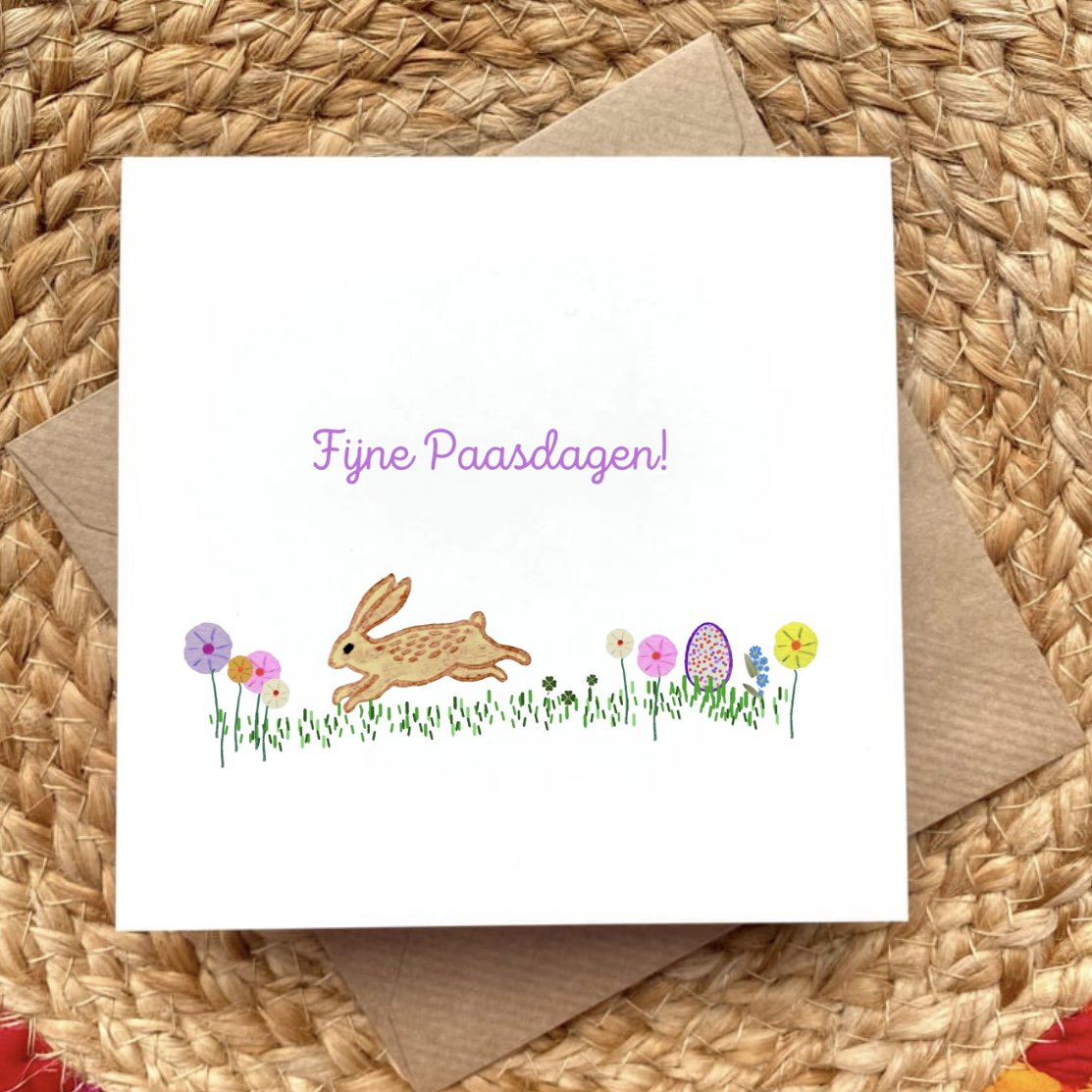 Tarjeta Con Conejito De Pascua