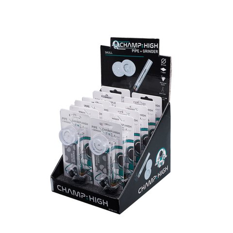 Display 12 glass pipe sets + mini grinder