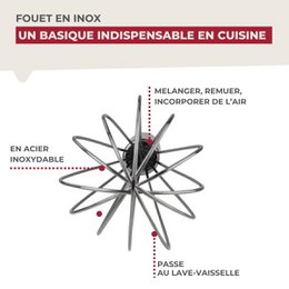 Kitchen and pastry whisk in stainless steel 26 cm Fackelmann