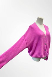Dame cardigan - Premium kvalitet - Blød strik dyb V-hals med knapper - ALPACA/ULD - 23050