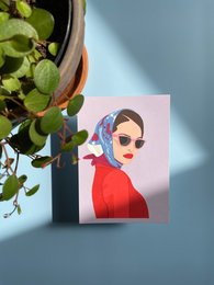 Postkort Fashion Girl