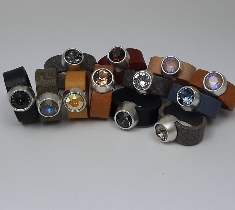 Lederring SS39 Antike Silber Swarovski Element