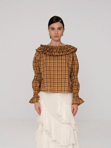 Blouse met tartine geruite print