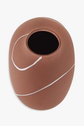 Handmade vase Iris from Portuguese ceramic terracotta 20 x 13 x 14.5 cm