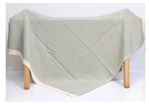 Baby blanket knitted blue 100% cotton
