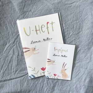 U-booklet case rabbit, gift for pregnancy or birth, with compartment for vaccination certificate and health card