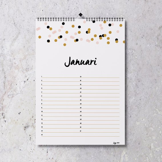 Points de calendrier d'anniversaire A4