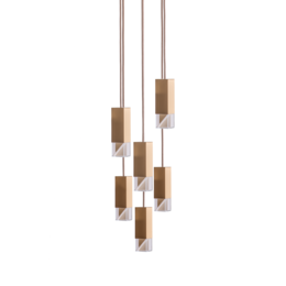 Lampe/én messing 6-lys lysekrone