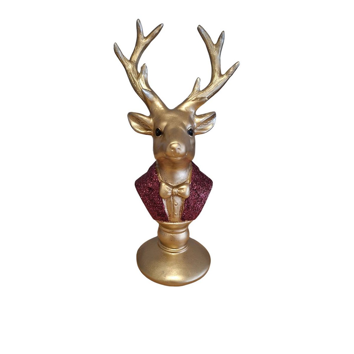 Sculpture Deer red/gold 14x11x28.5cm