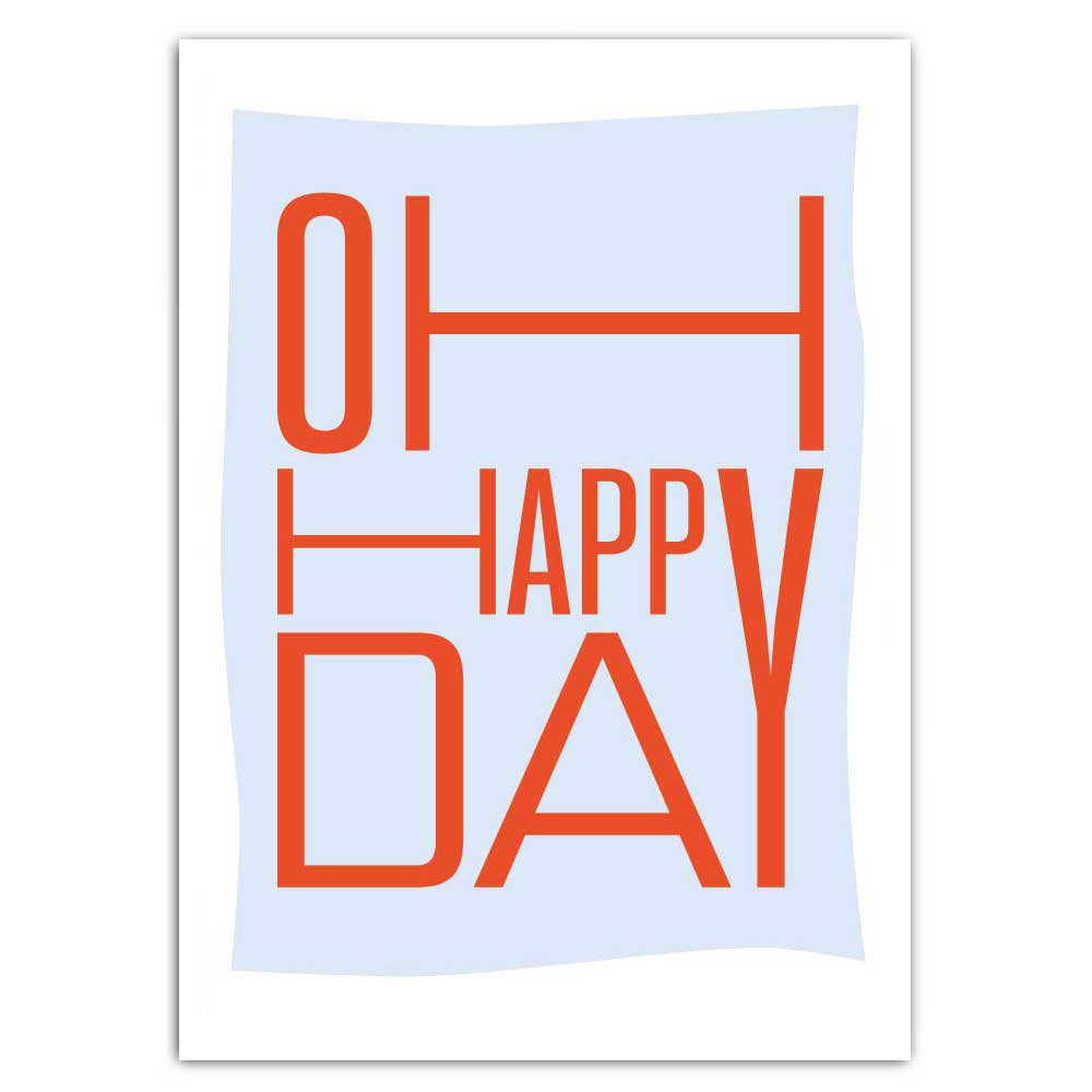 Åh glad dag (postkort med neonprint)