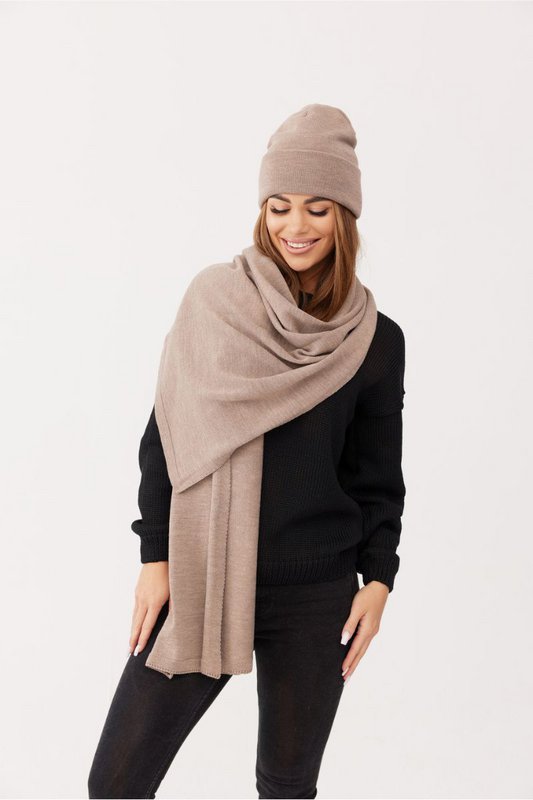 Szal PENELOPE – 100% wełny merino – taupe [B2B]