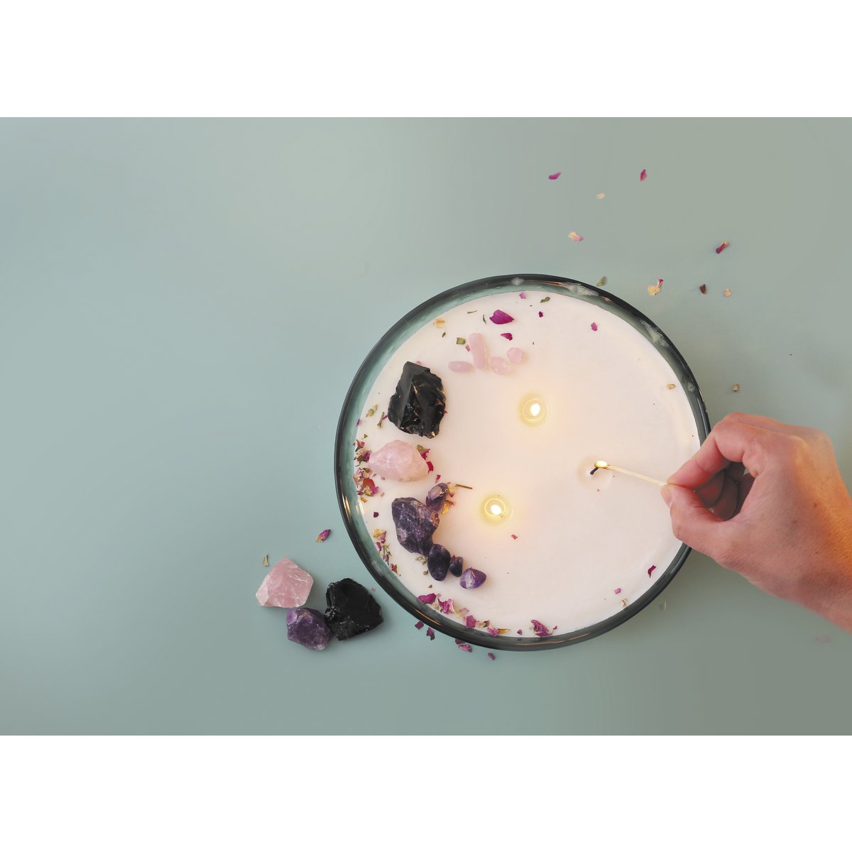 DIY LITHOTHERAPY CANDLE SET