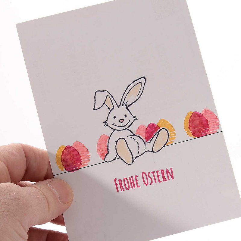 Timbre : lapin en peluche