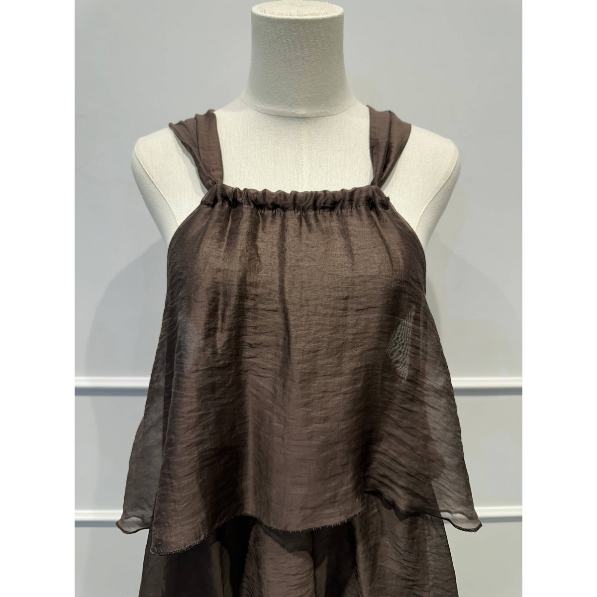 Robe à Volants à Bretelles et Nœud Déco - LYOCELL - 7746
