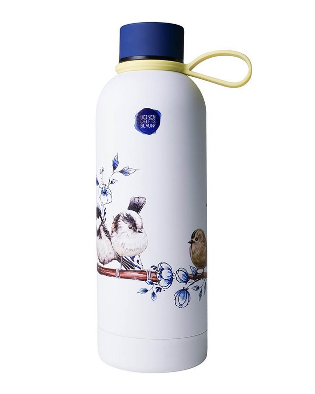 Water bottle forest birds - insulated - stainless steel