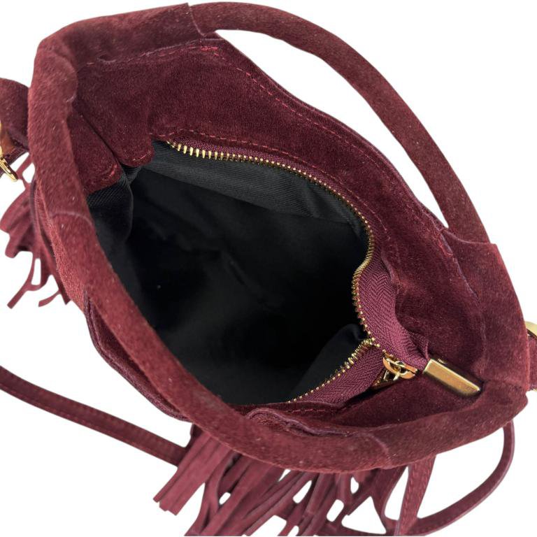 Split Leather Bag with Studs and Fringes. Promo 58045