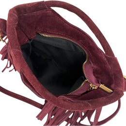 Split Leather Bag with Studs and Fringes. Promo 58045