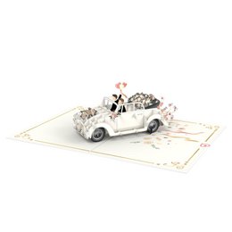 Trouwauto met pop-upkaart voor homoparen