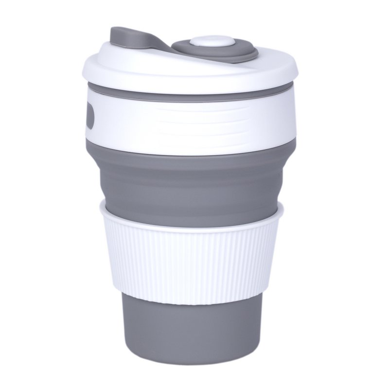 FOLDABLE SILICONE COFFEE CUP GREY HF