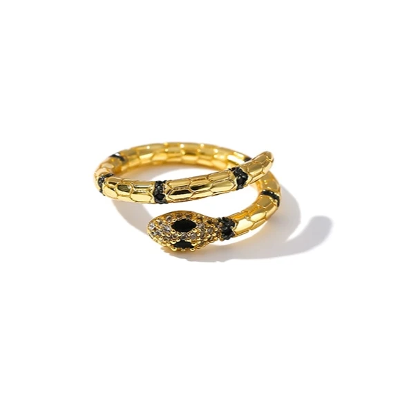 Anillo verde de serpiente | ajustable