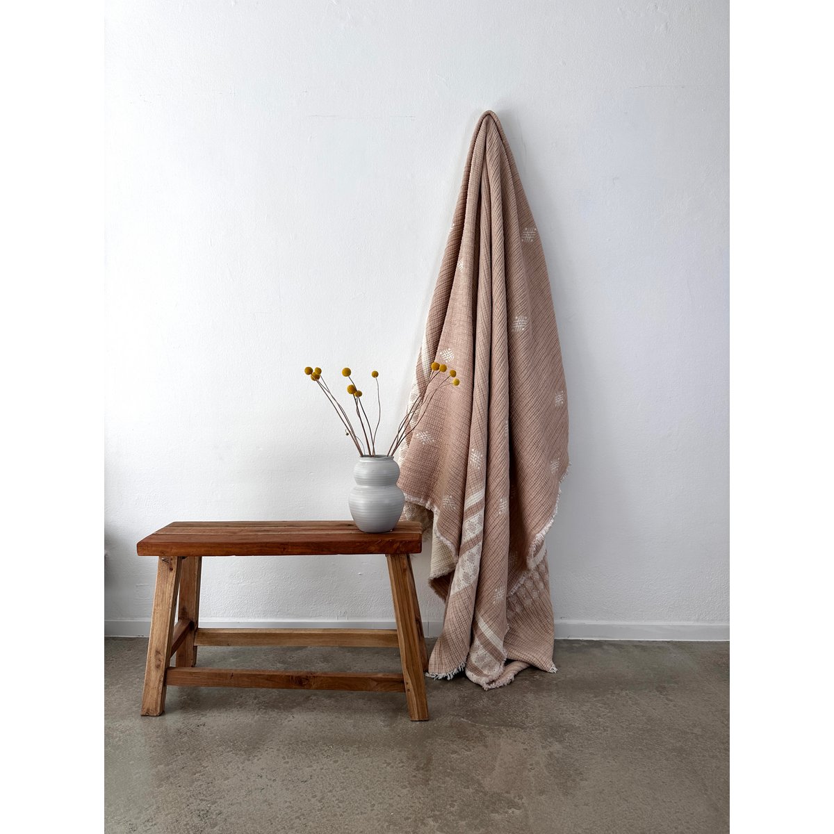 Muslin blanket - beige-white - 2.20 x 2.50 m