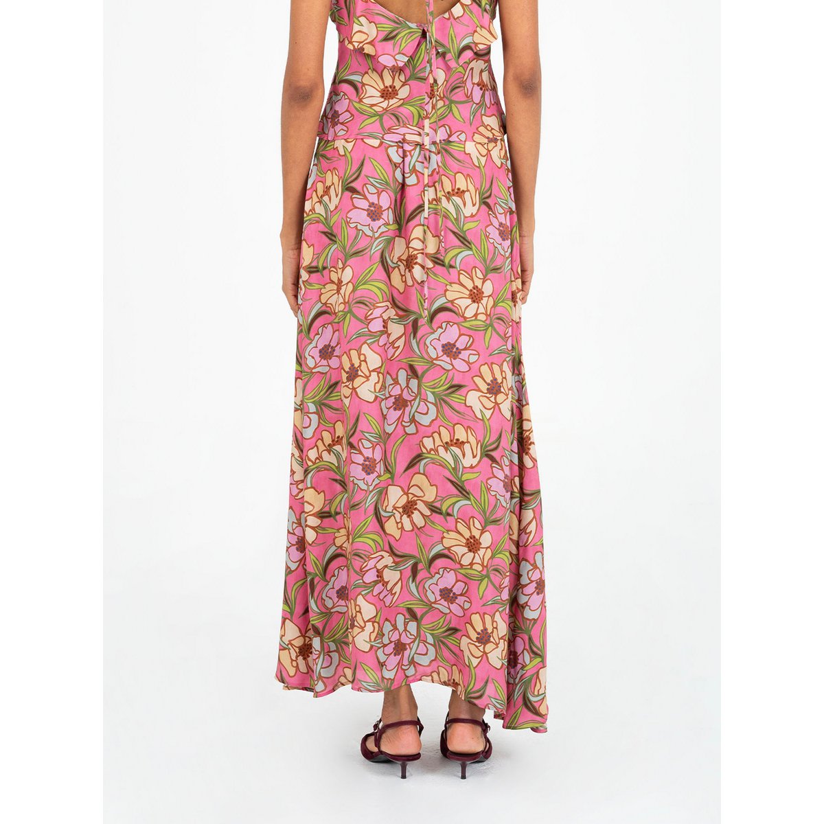 Gonna Amara con stampa floreale rosa