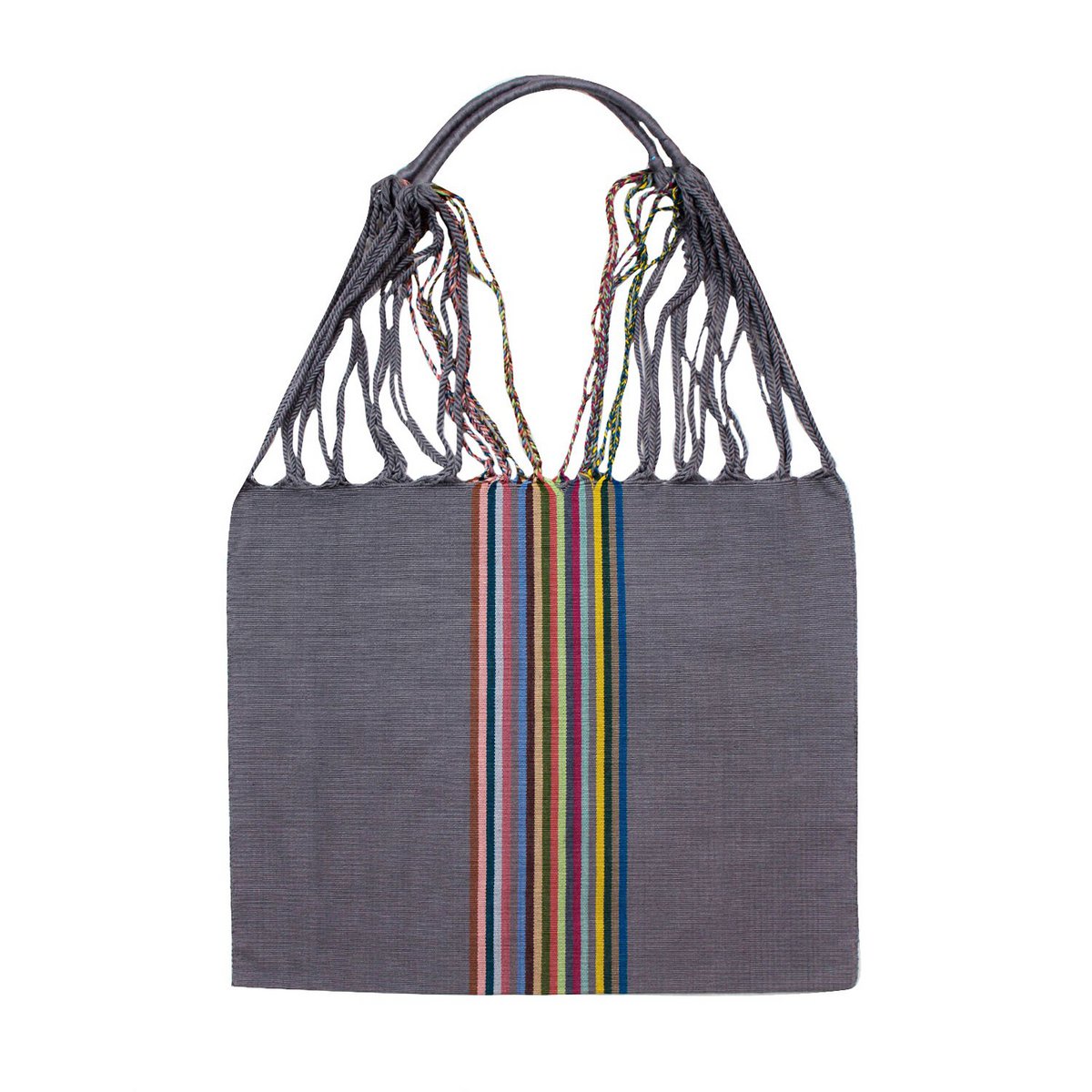Shopping bag Boho Palmira hand -woven altrosa gray