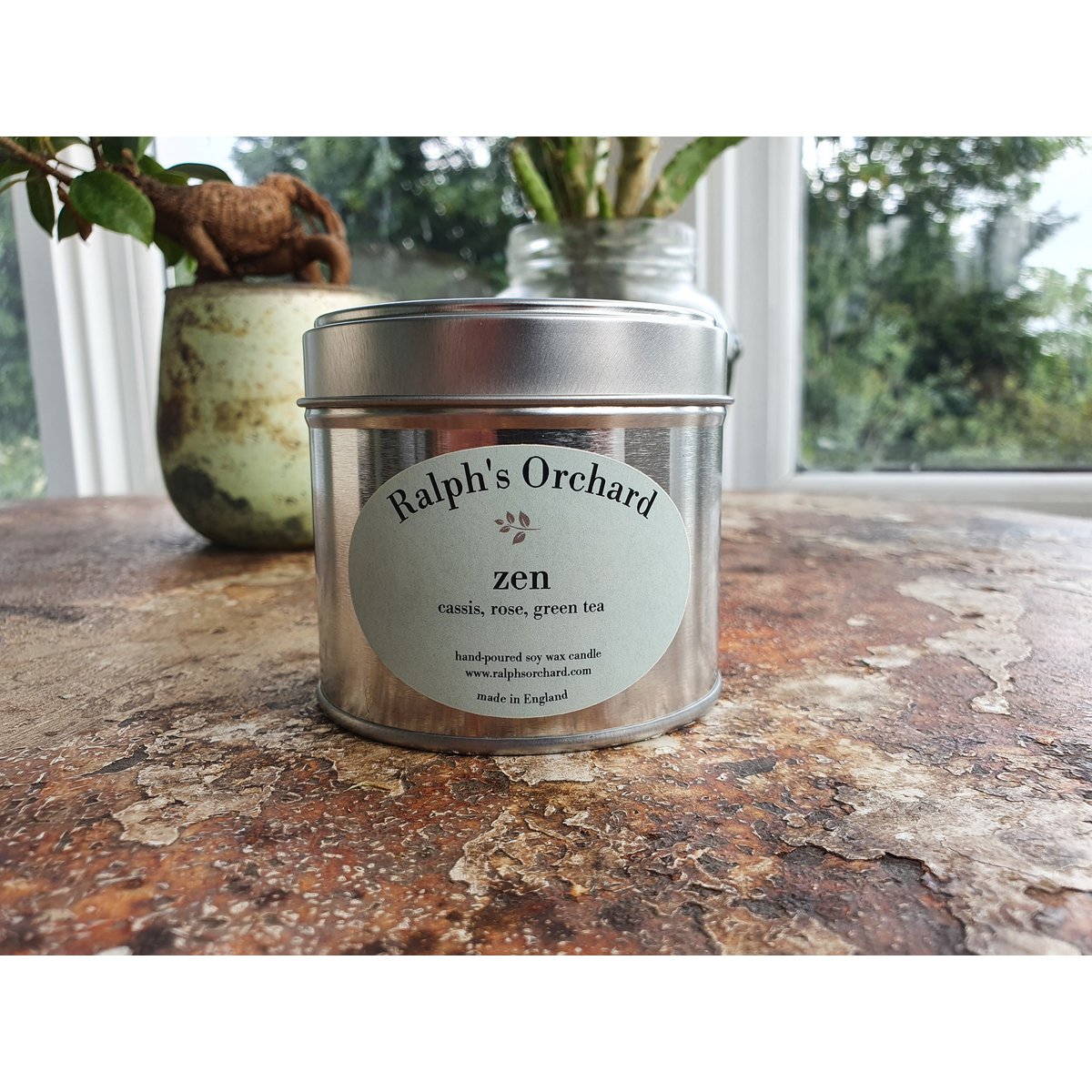 Zen (Cassis, Rose & Green Tea) geurkaars van natuurlijke was