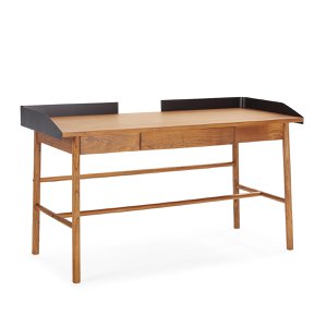 DESK 151X60X85 NATURAL WOOD/BLACK METAL TH2651000