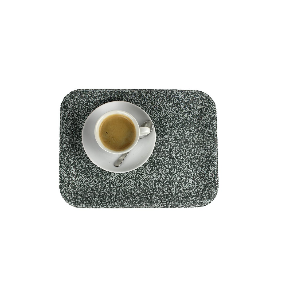 Tablette plate grande plateau de service en cuir synthétique en cuir bleu