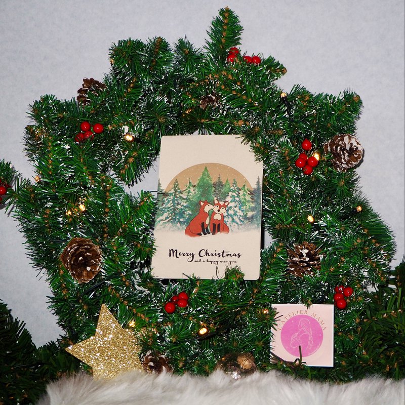 Christmas card 'Foxes Vera & Vigo'