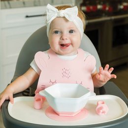 Baby bib for babies from 4 months in silicone with animals for weaning and feeding