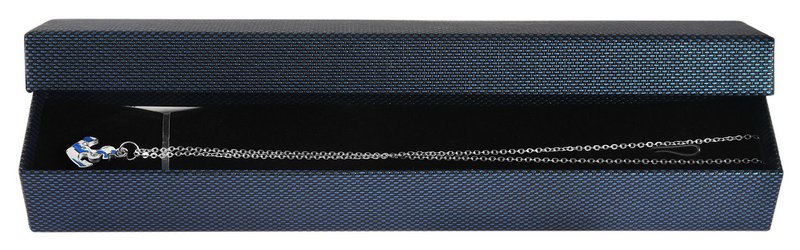 Jewelery box, cardboard, blue, VE 12, 21.5 cm x 4.5 cm x 2.5 cm