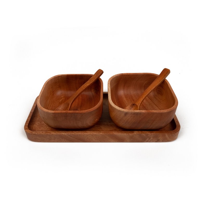 Handmade Tableware - Coffee Serving Tray 24x10 cm - Eco-friendly - Khaya Wood